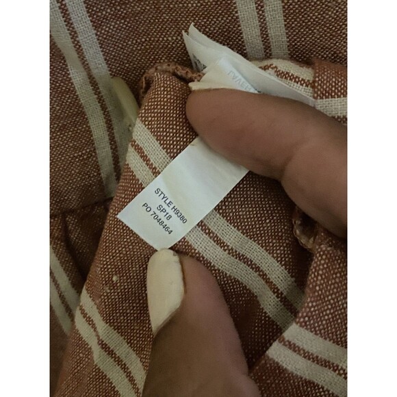 Madewell Seamed Tiered Midi Dress in Strip Double Rusty Torch Sz 14 - Picture 6 of 7